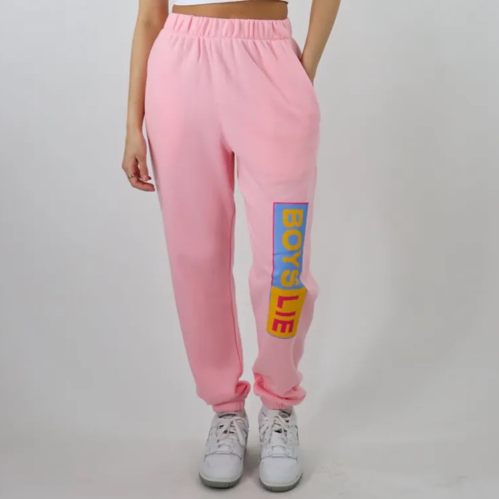 Boys‎ Lie Better Half Mac Slim Sweatpants in Pink Size Small